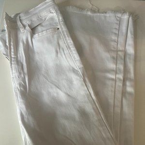 White High-Waisted Flare Jeans